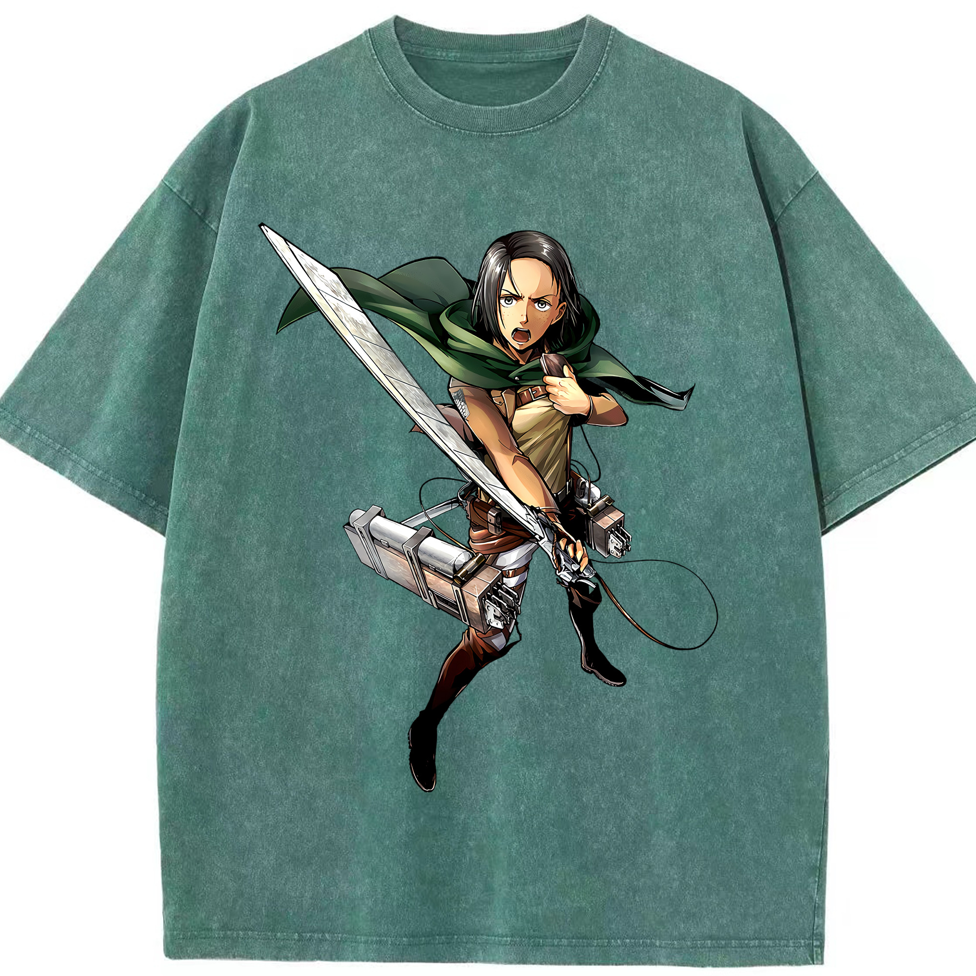 （画像用） 進撃の巨人 Attack on Titan 綿100% ヴィンテージ風 半袖Tシャツ（フロントプリント）